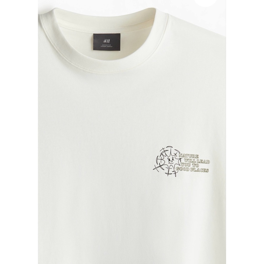 H&M “Nature Will Lead You To Good Places” Loose Fit Graphic T-Shirt, Size L - Picture 3 of 10